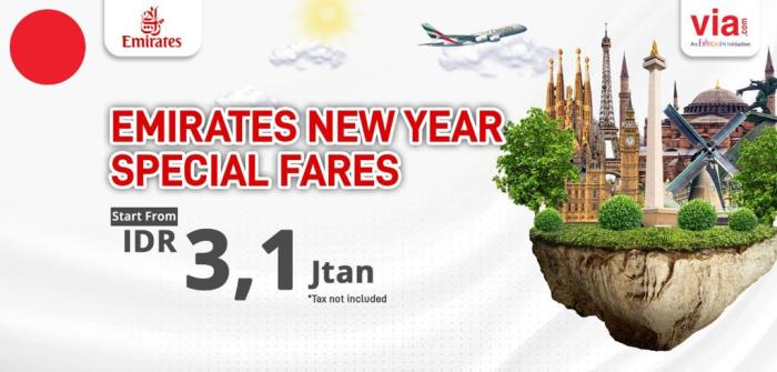 Promo tiket pesawat tahun baru 2025 untuk liburan romantis