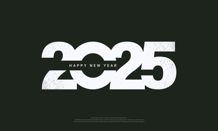 Gambar ucapan selamat tahun baru 2025 dengan desain klasik