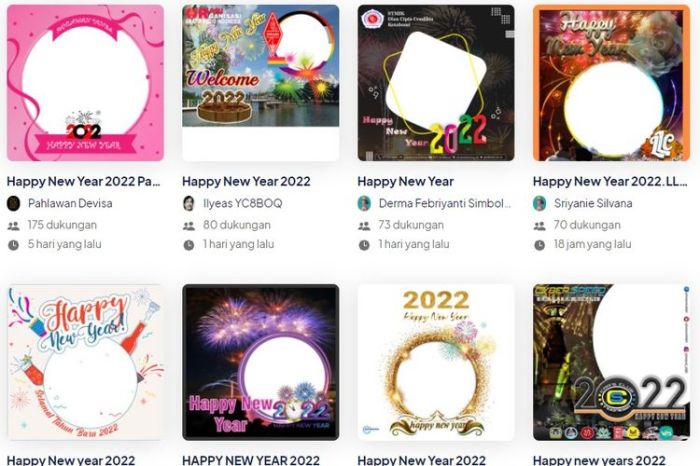 Twibbon Tahun Baru 2025 dengan Ornamen Natal dan Tahun Baru
