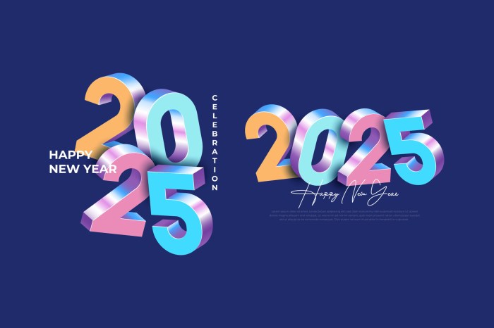 Template desain kartu ucapan tahun baru 2025 lucu