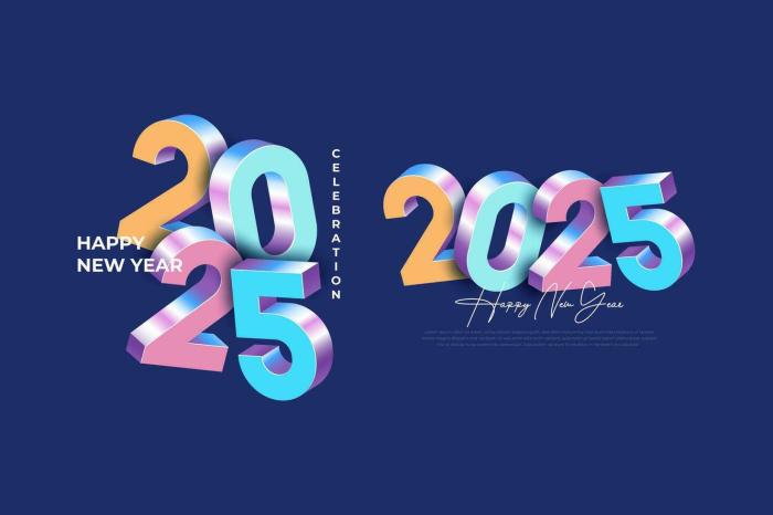 Template desain kartu ucapan tahun baru 2025 dengan ucapan terima kasih