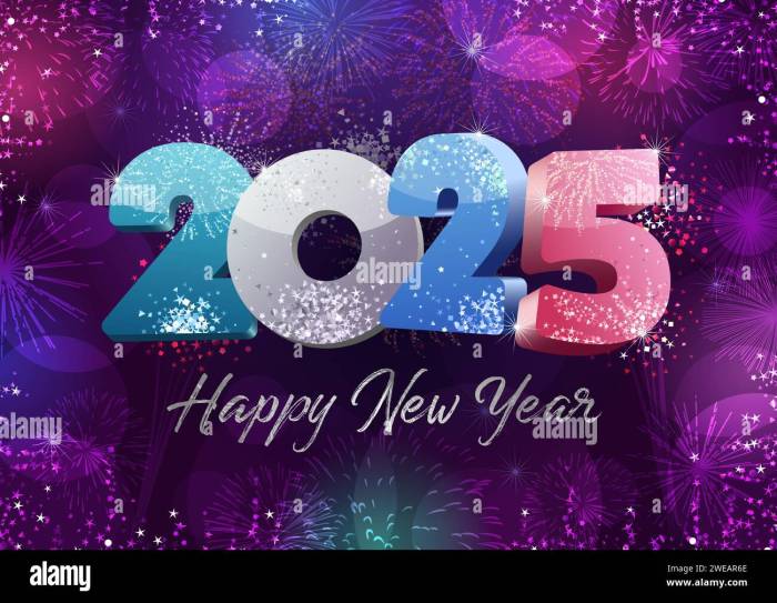 2025 year happy alamy stock copper write 3d background red