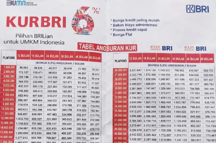 Pinjaman BRI 2025 30 Juta Angsuran Berapa