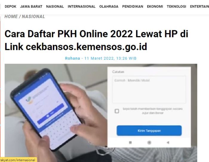 Apakah PKH 2025 bisa online?