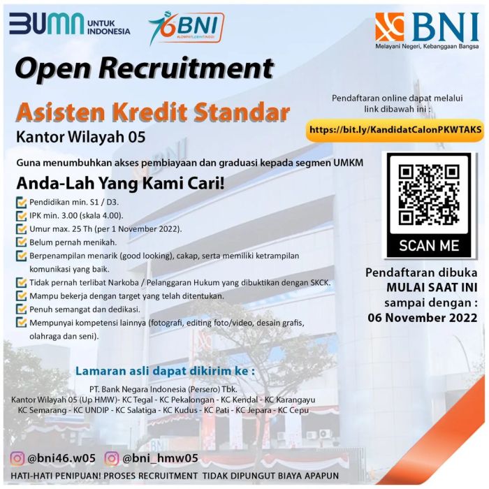Daftar Pinjaman BNI 2025 Untuk Pns