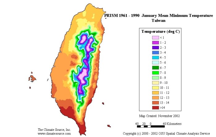 Suhu Taiwan Januari 2025