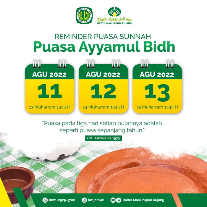 Puasa Ayyamul Bidh Januari 2025