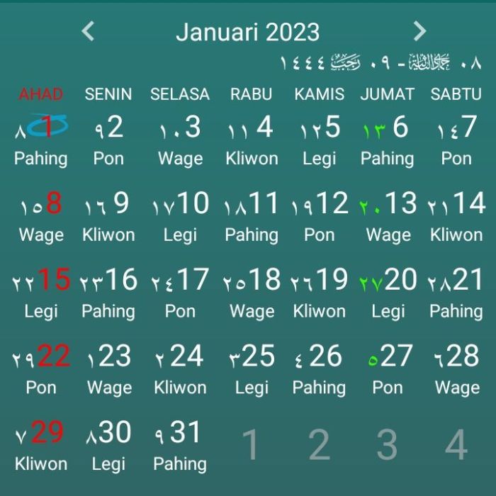 3 Januari 2025 Berapa Hijriah