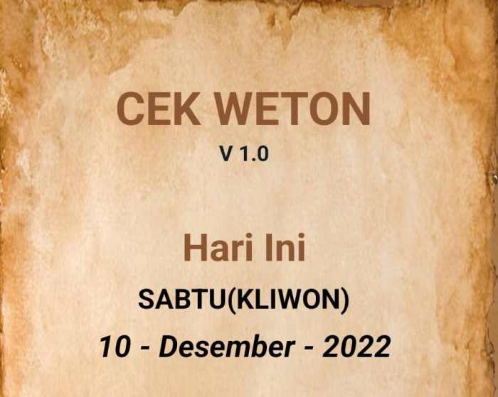 Apakah ada weton lain yang sama dengan Jumat Kliwon Januari 2025?