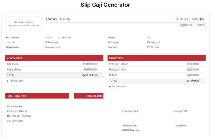 Slip Gaji Online 2025