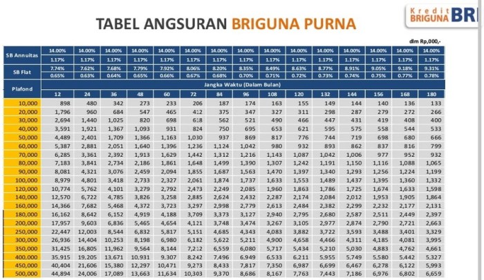 Tabel Pinjaman BRI 2025 Untuk Tni