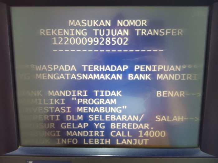 Pinjaman Mandiri 2025 Via Atm