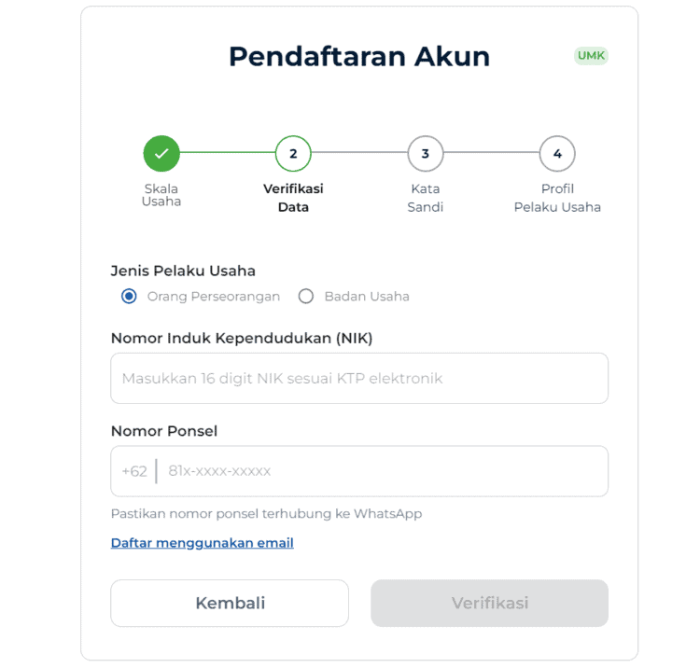 Cara daftar bantuan UMKM 2025 online