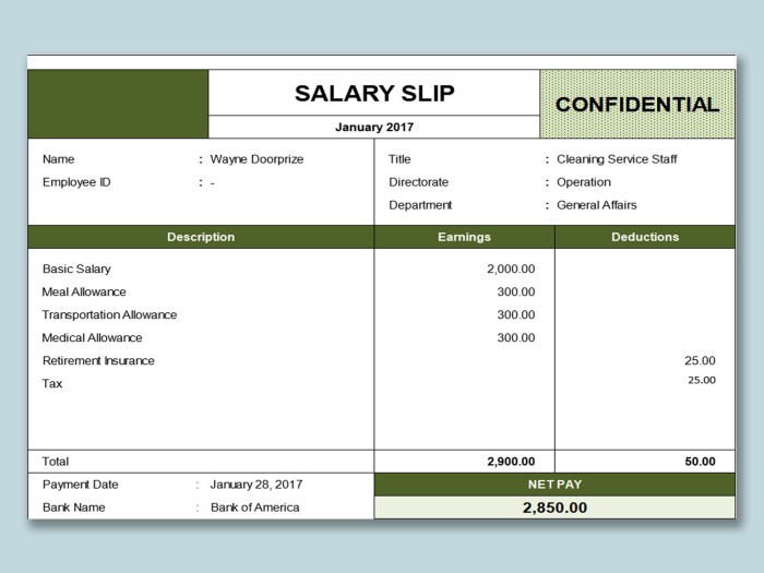 Contoh Slip Gaji Excel 2025