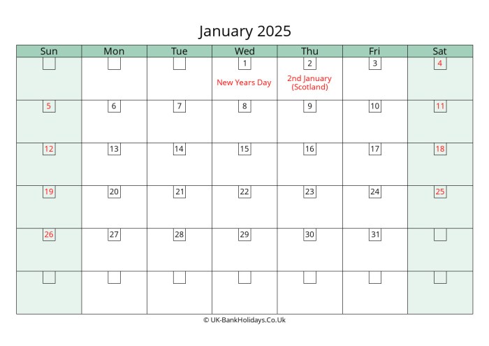 Daftar Libur Januari 2025