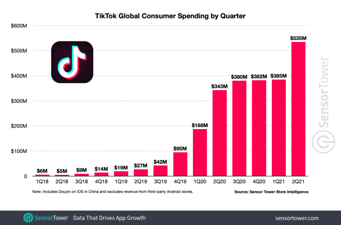 Tiktok revenue downloads users 2020 many time year since app blog month sensor tower times its successful most