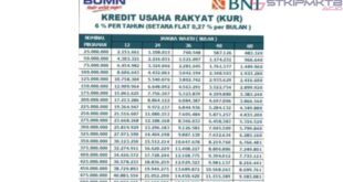 Tabel Cicilan KUR BNI 2025
