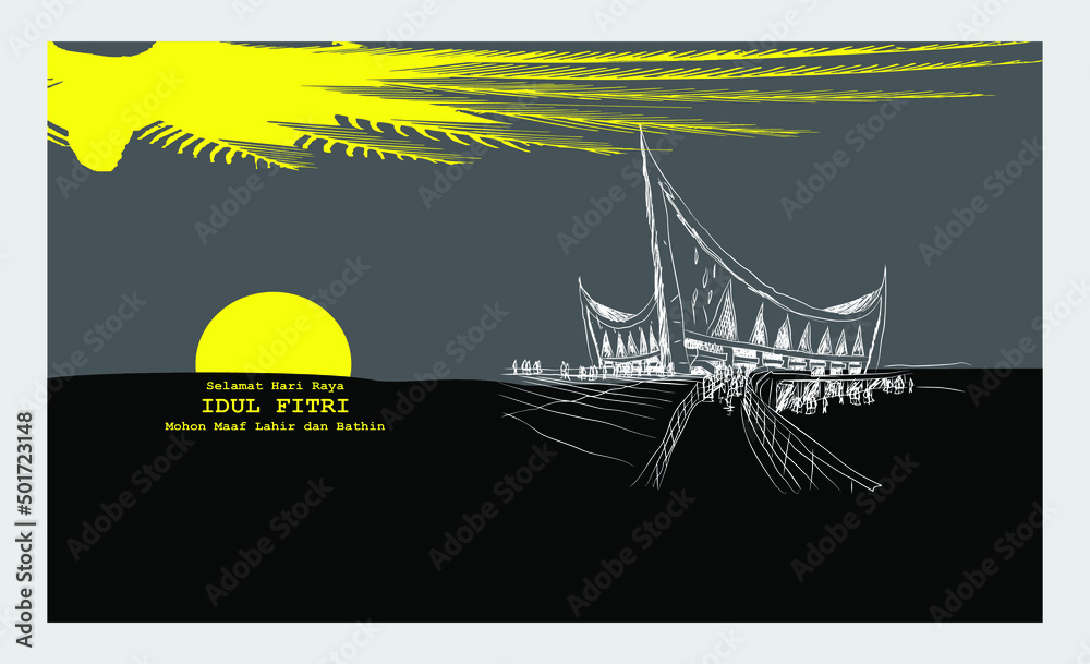 Menggambar Tema Idul Fitri 2025