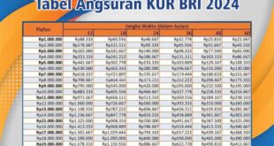KUR Tabel BRI 2025