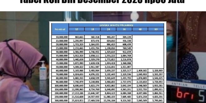 Tabel Pinjaman Non KUR BRI 2025