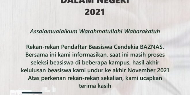 Bantuan Beasiswa Baznas 2025