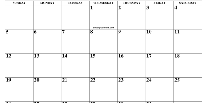 Calendar january printable monthly calendars 2025 july pdf monday 2027 2029 2030 2021 october start calendarzoom