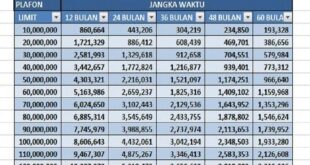 Tabel Pinjaman KUR Bank Mandiri 2025