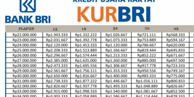 Daftar Angsuran BRI KUR 2025