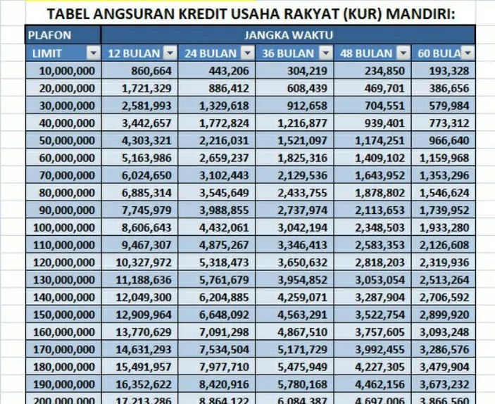 Angsuran Mandiri Non KUR 2025