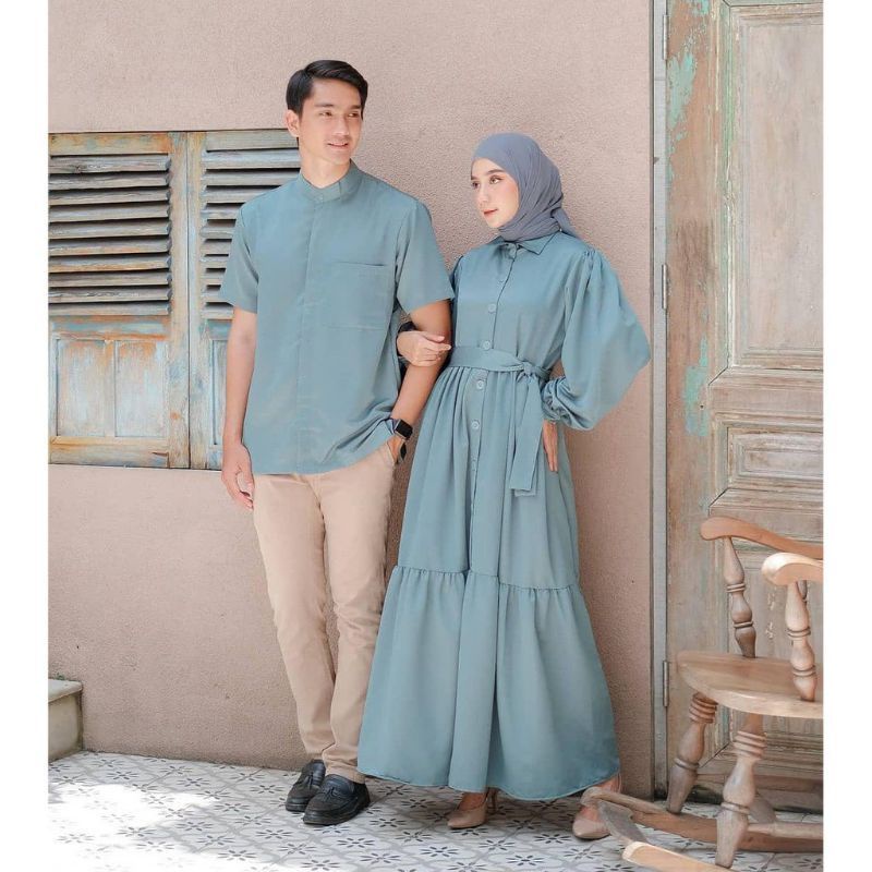Baju Couple Keluarga Model Gamis Lebaran 2025 Terbaru