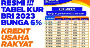 100 Juta Tabel KUR BRI 2025 Pinjaman 100 Juta