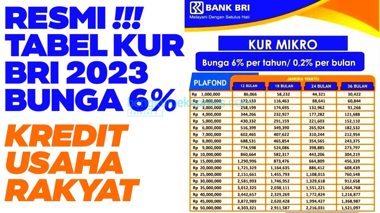 100 Juta Tabel KUR BRI 2025 Pinjaman 100 Juta