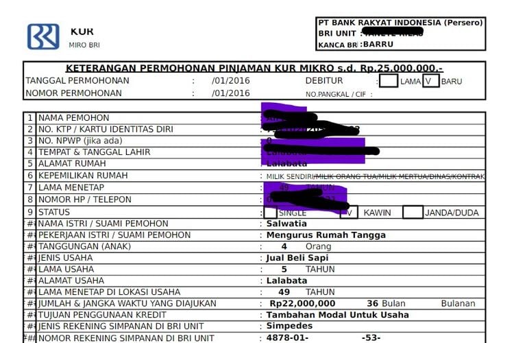 Brosur Cicilan KUR BRI 2025