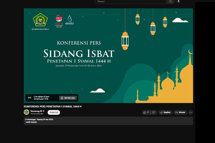Live Streaming Sidang Isbat Idul Fitri 2025