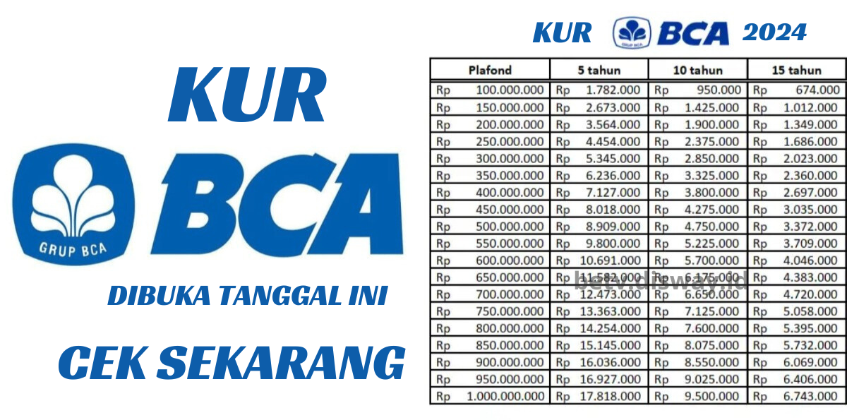 Pinjaman KUR BCA 2025 Kapan Dibuka