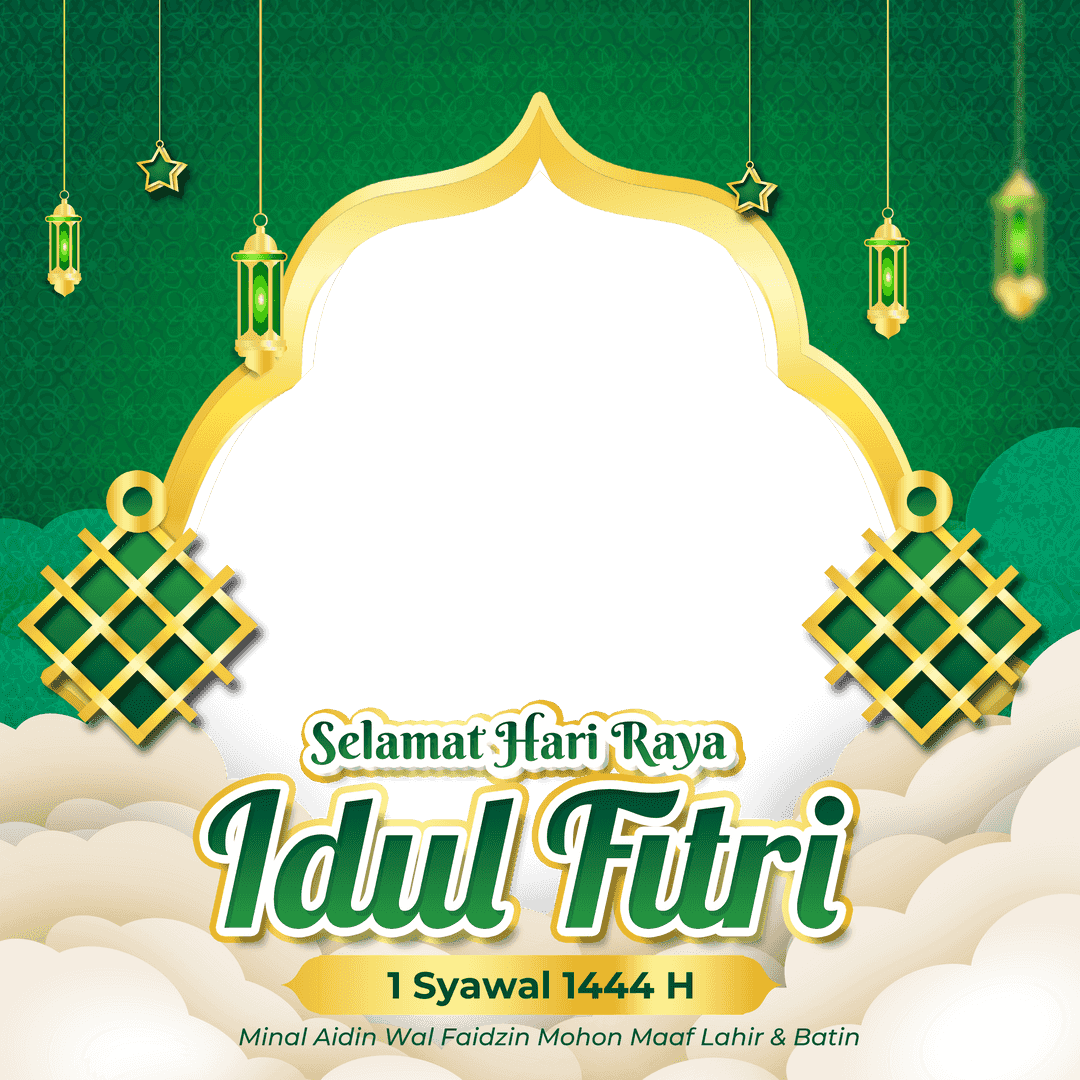 Background Idul Fitri 2025 Hijau