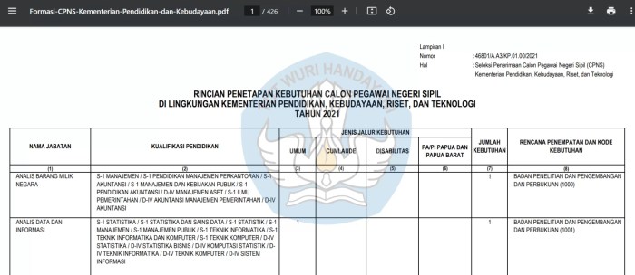 Ipeka bsd Formasi CPNS Kemendikbud 2025 Pdf