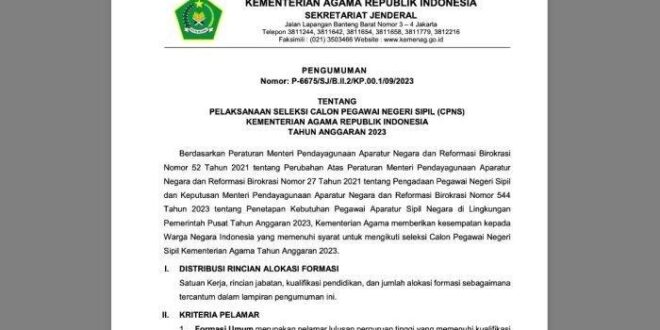 Pengumuman CPNS Kemenag 2025