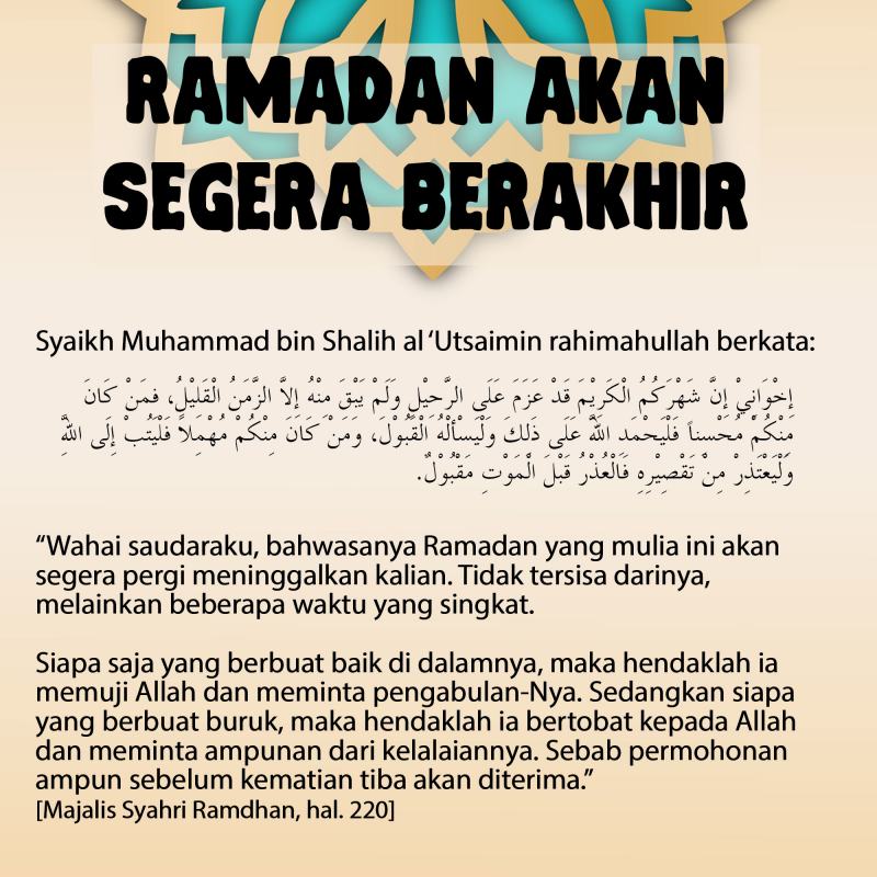 Segera berakhir ramadan Ucapan Maaf Menjelang Ramadhan 2025