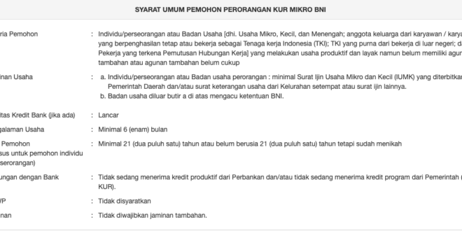 KUR BNI 2025 Kapan Dibuka