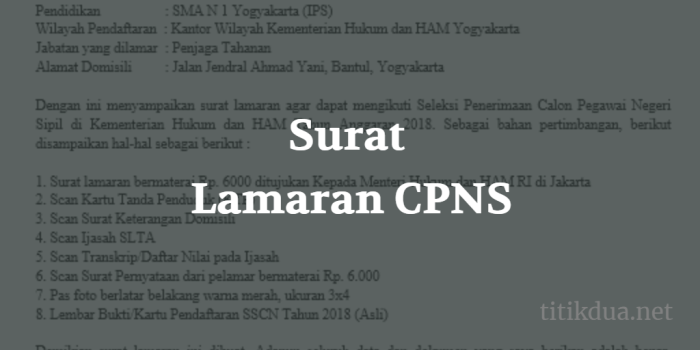 Format Surat Lamaran CPNS 2025
