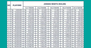 Tabel Pinjaman Bsi 2025 KUR