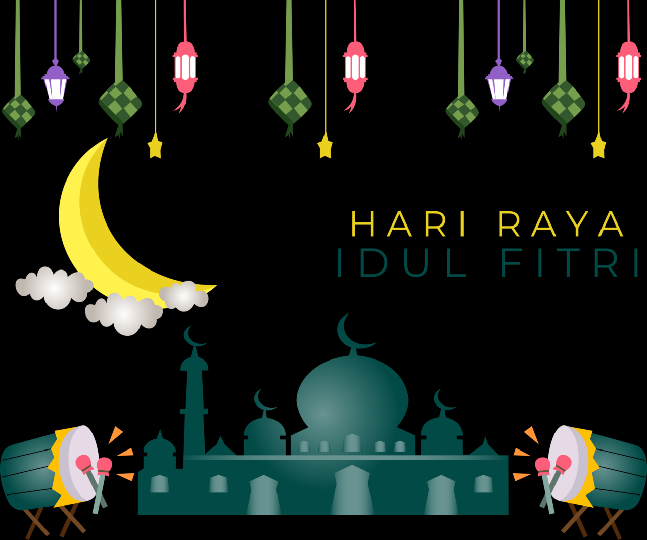 Selamat Hari Raya Idul Fitri 2025 Vektor