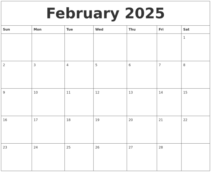 2025 calendar february printable printing calendarzoom 2025 calendar february printable printing calendarzoom