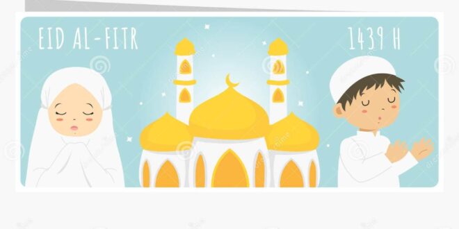 Eid fitr al kids happy celebrate mubarak background mosque ul fireworks events 2021 islamic activities messages text illustration tickikids