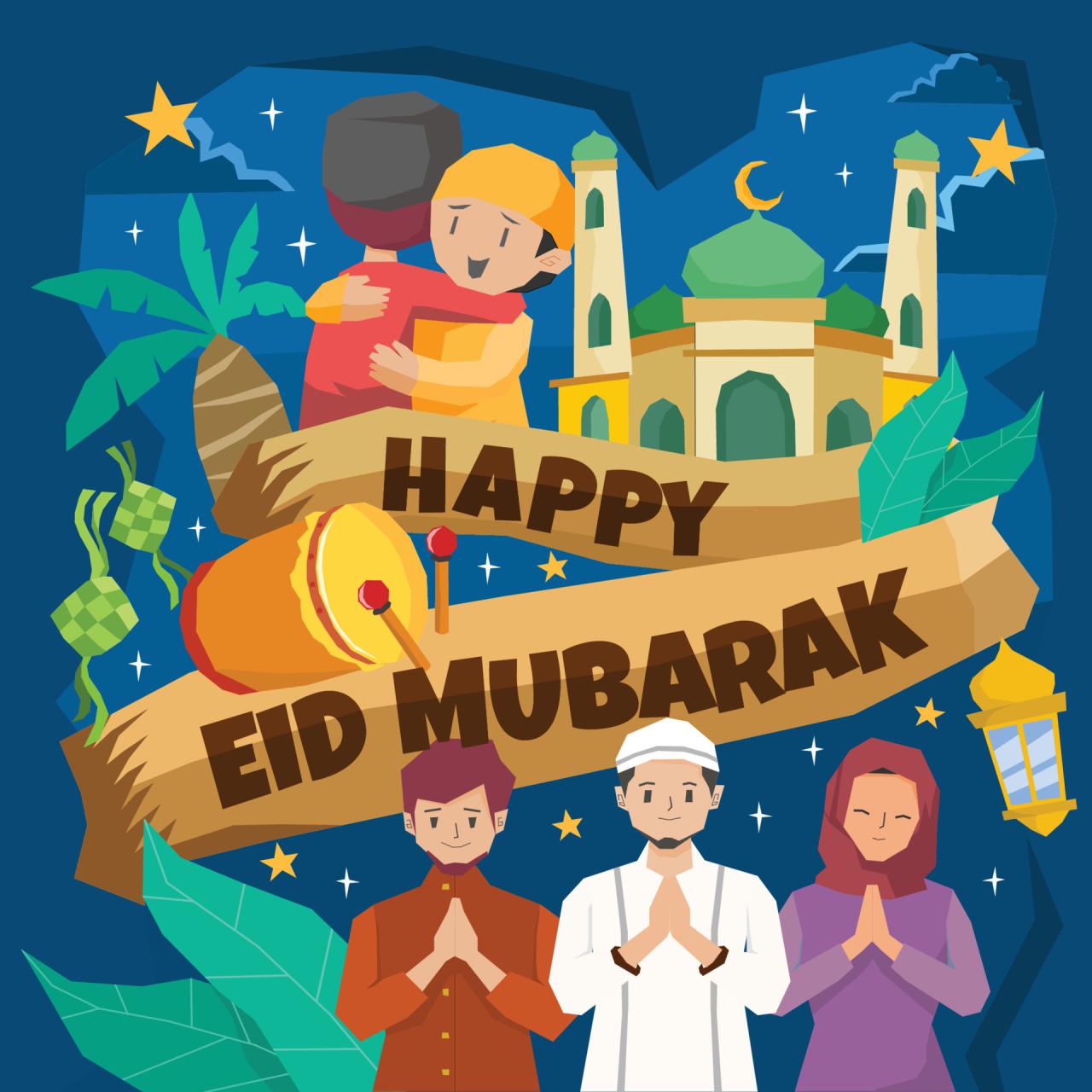 Ucapan Selamat Hari Raya Idul Fitri 2025 Kartun
