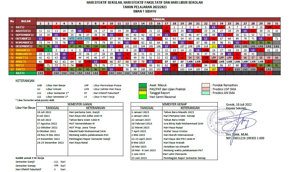 Kalender pendidikan timur jawa excel madrasah