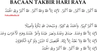 Teks Takbiran Idul Fitri 2025