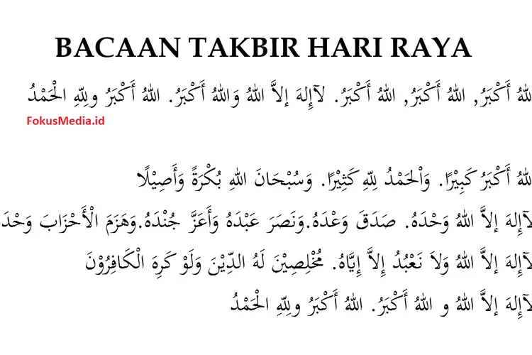 Teks Takbiran Idul Fitri 2025