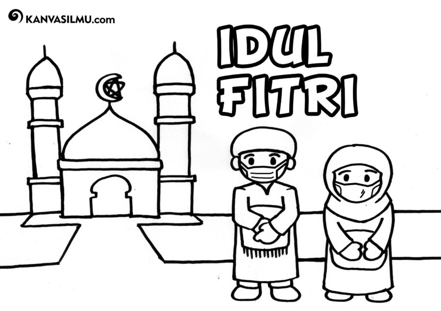 Gambar Mewarnai Hari Raya Idul Fitri 2025